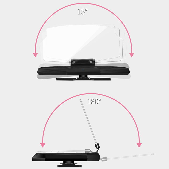 Wireless rechargeable head-up display navigation projector