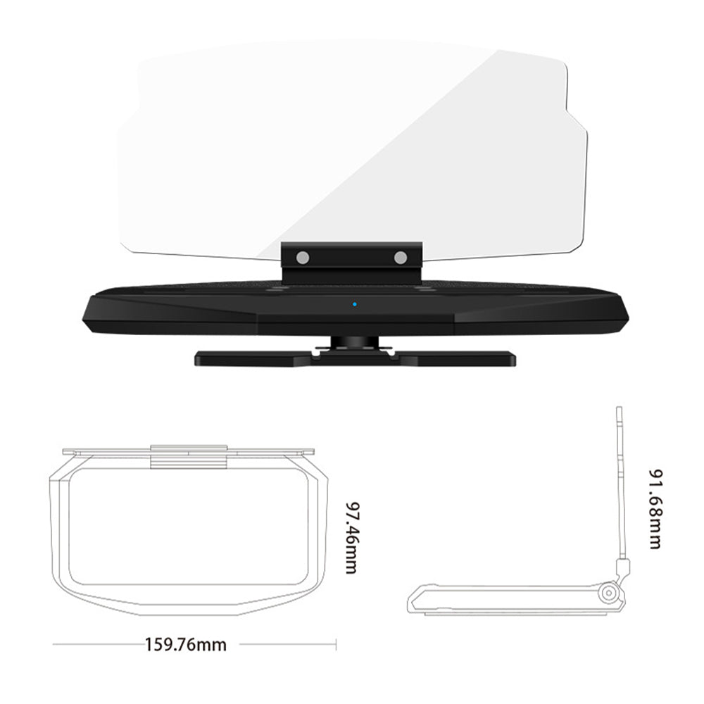 Wireless rechargeable head-up display navigation projector