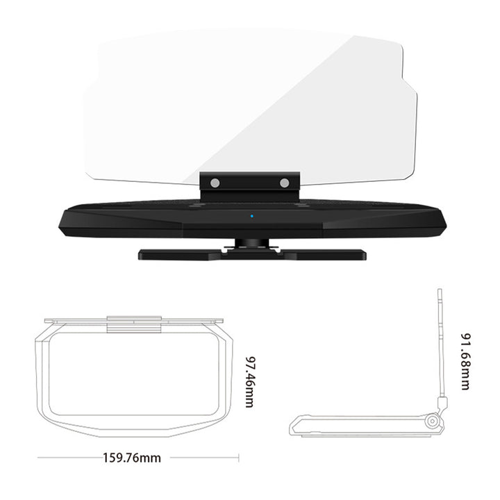 Wireless rechargeable head-up display navigation projector