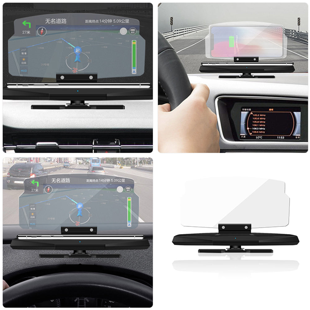 Wireless rechargeable head-up display navigation projector