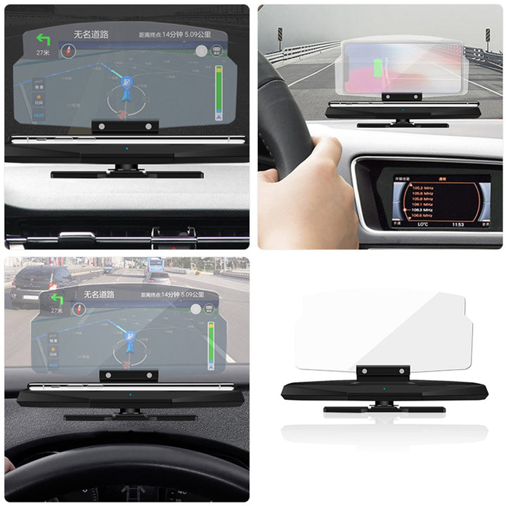 Wireless rechargeable head-up display navigation projector