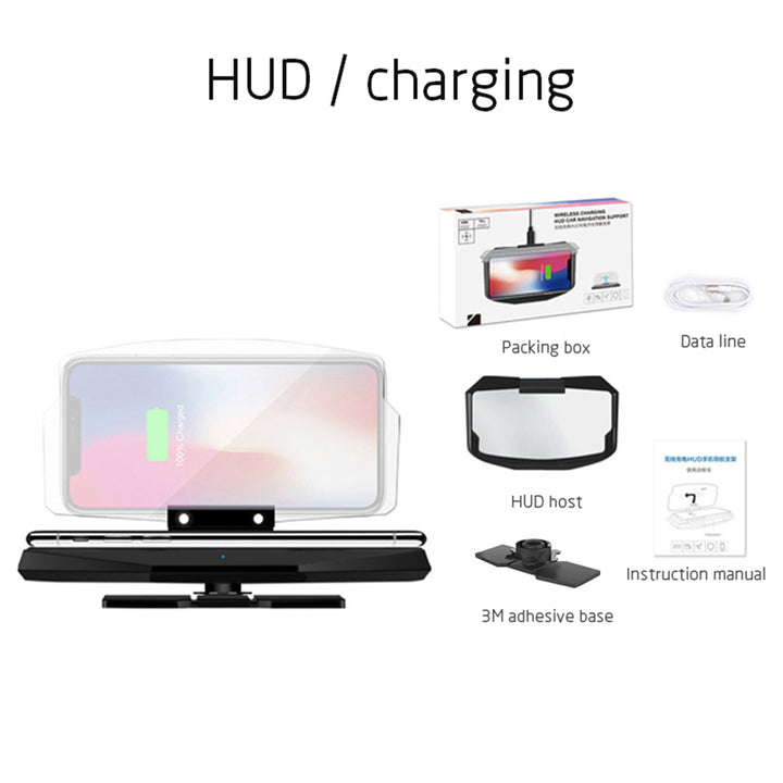 Wireless rechargeable head-up display navigation projector