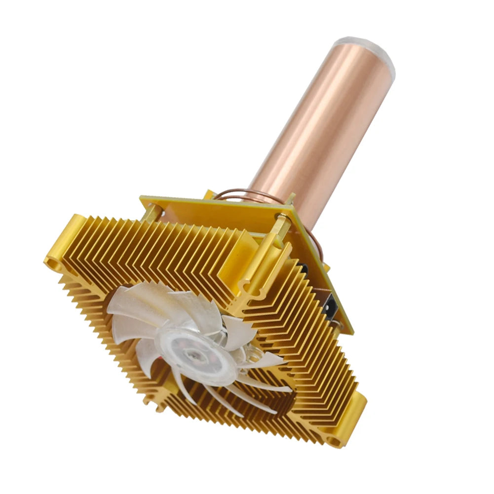 For Musical Tesla Coil Wireless Music Plasma Speaker Plasma Music Tesla Coil Module Golden With Acrylic Shell EU/US Plug DC8-32V