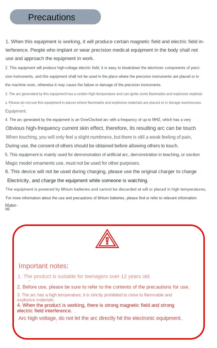4th Generation Tesla Coil Handheld Magnetic Energy Generator With Power Adapter