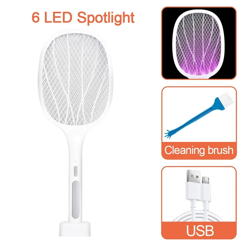 10 LED Trap Mosquito Killer Lamp Electric Flies Swatter USB Rechargeable Summer Mosquito Trap Racket Anti Insect Bug Zapper 3000V