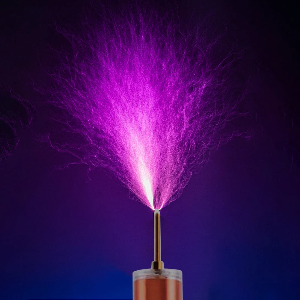 For Musical Tesla Coil Wireless Music Plasma Speaker Plasma Music Tesla Coil Module Golden With Acrylic Shell EU/US Plug DC8-32V