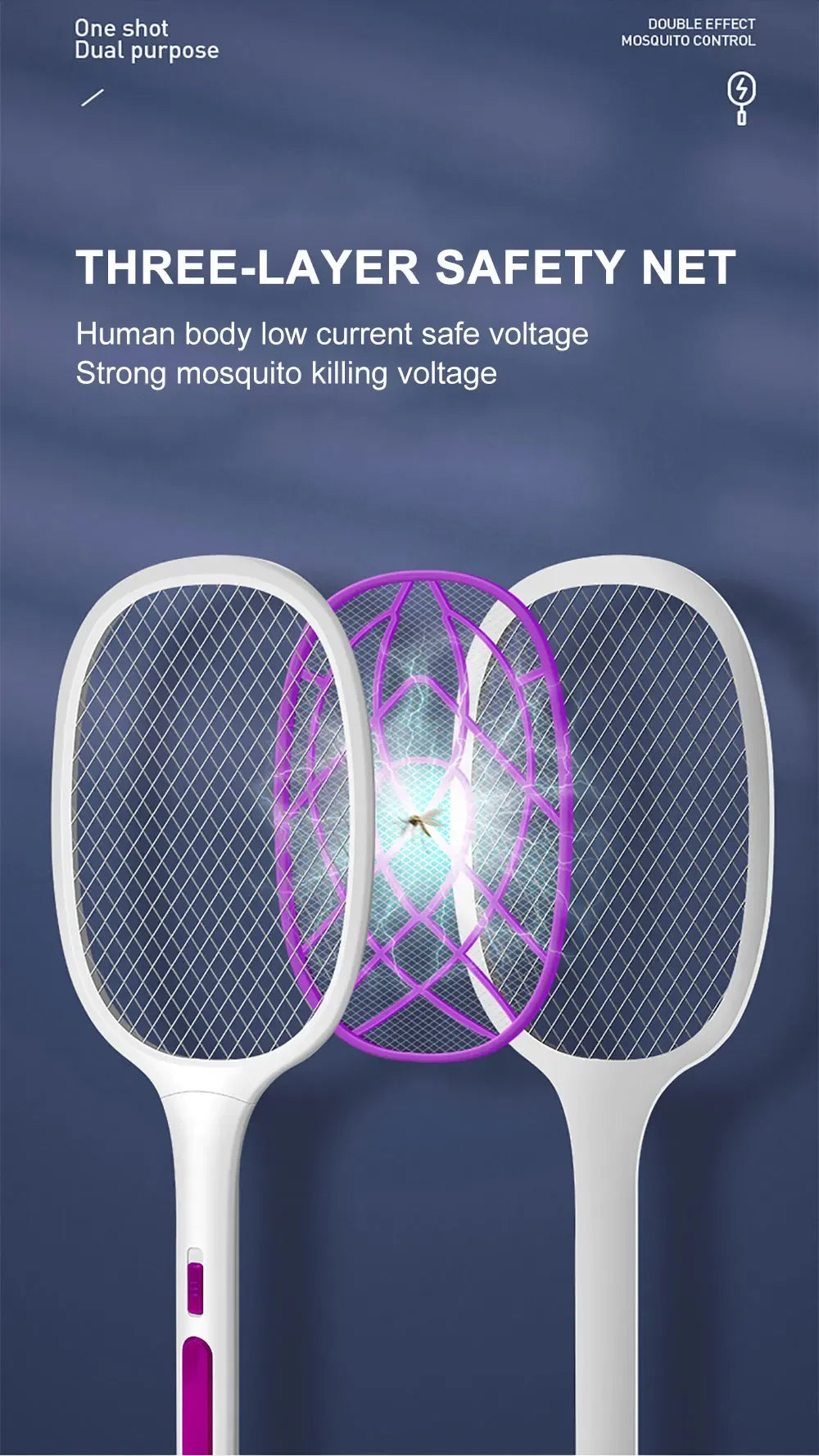 10 LED Trap Mosquito Killer Lamp Electric Flies Swatter USB Rechargeable Summer Mosquito Trap Racket Anti Insect Bug Zapper 3000V