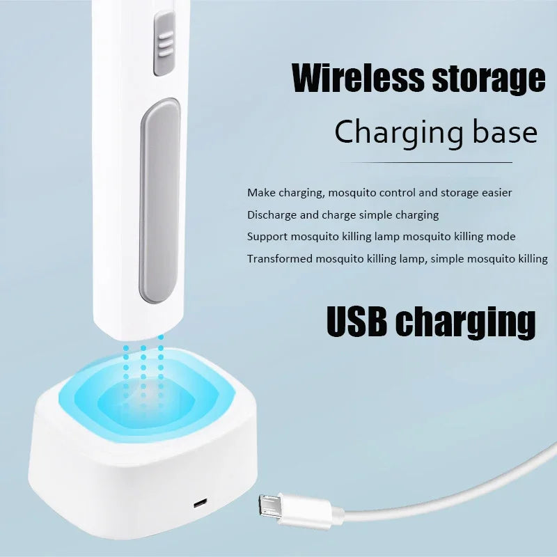 10 LED Trap Mosquito Killer Lamp Electric Flies Swatter USB Rechargeable Summer Mosquito Trap Racket Anti Insect Bug Zapper 3000V