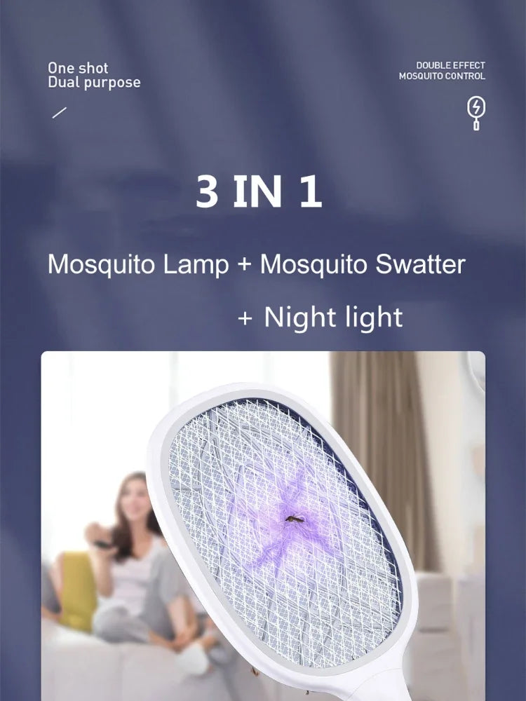 10 LED Trap Mosquito Killer Lamp Electric Flies Swatter USB Rechargeable Summer Mosquito Trap Racket Anti Insect Bug Zapper 3000V
