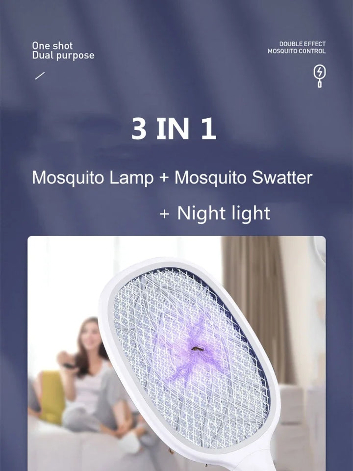 10 LED Trap Mosquito Killer Lamp Electric Flies Swatter USB Rechargeable Summer Mosquito Trap Racket Anti Insect Bug Zapper 3000V