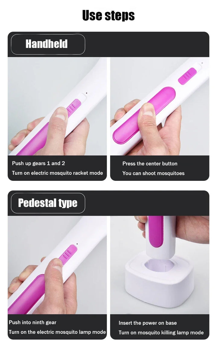 10 LED Trap Mosquito Killer Lamp Electric Flies Swatter USB Rechargeable Summer Mosquito Trap Racket Anti Insect Bug Zapper 3000V