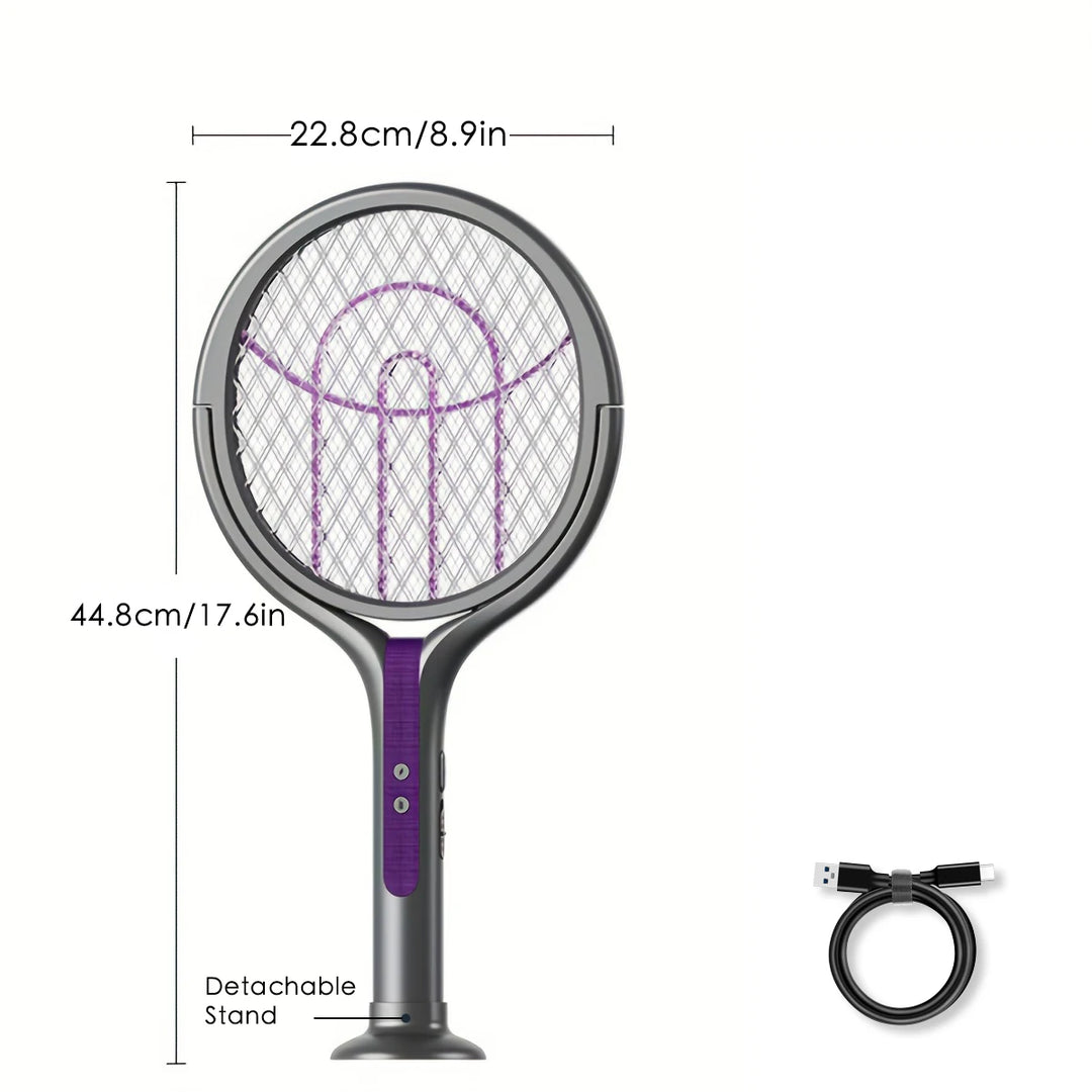 6 in 1 Retractable Mosquito Killer Swatter Racket Electric Fly Trap Bug Lamp Bat for Home House Zapper Insect Extendable Handle