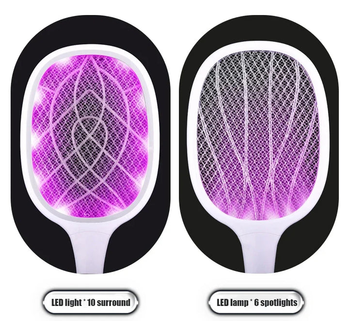 10 LED Trap Mosquito Killer Lamp Electric Flies Swatter USB Rechargeable Summer Mosquito Trap Racket Anti Insect Bug Zapper 3000V