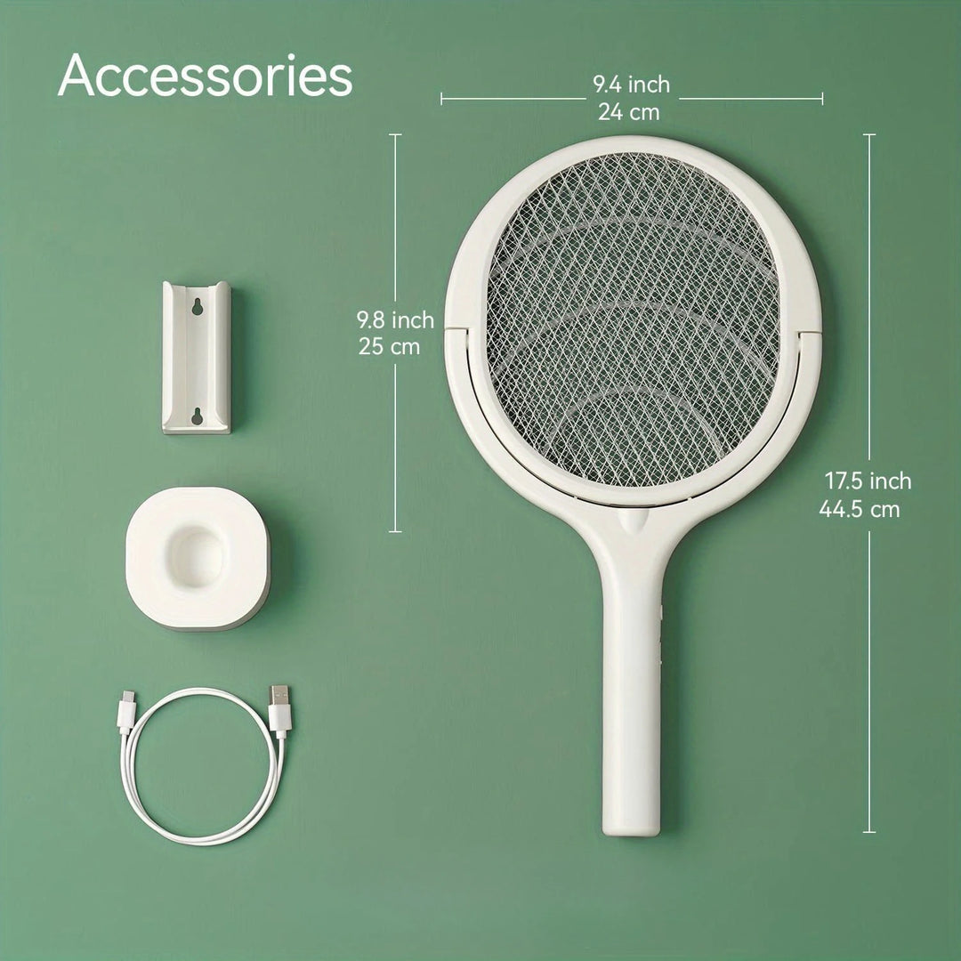 6 in 1 Retractable Mosquito Killer Swatter Racket Electric Fly Trap Bug Lamp Bat for Home House Zapper Insect Extendable Handle