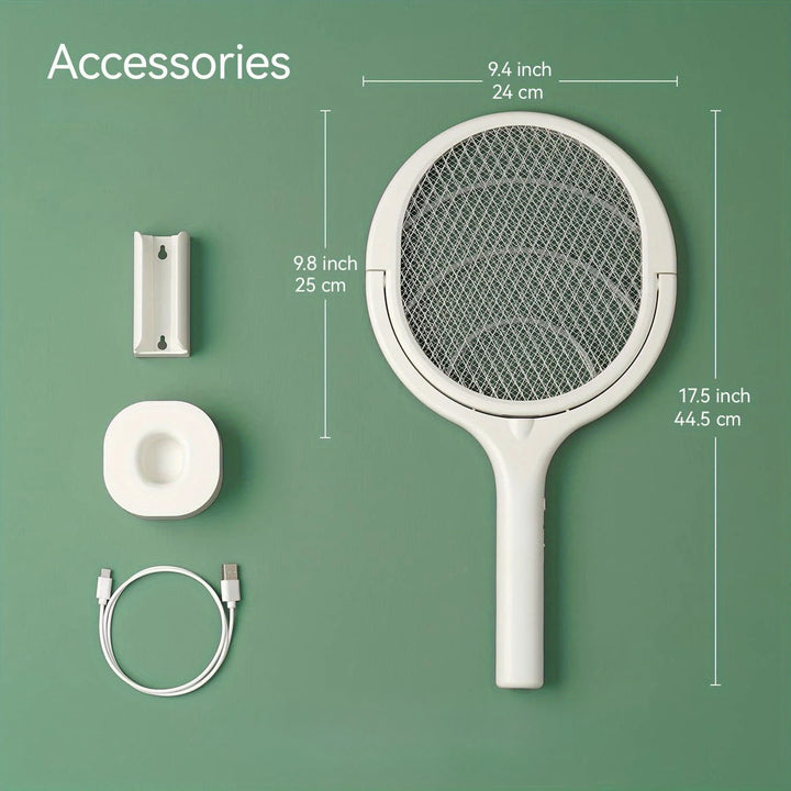 6 in 1 Retractable Mosquito Killer Swatter Racket Electric Fly Trap Bug Lamp Bat for Home House Zapper Insect Extendable Handle