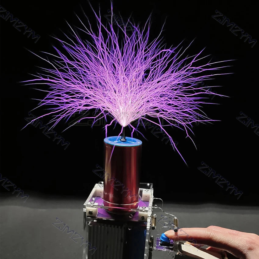 Third Generation Plus 80W 6A Tesla Coil Gun Portable Handheld Tesla Coil High Voltage Generator Artificial Lightning Tesla Coil