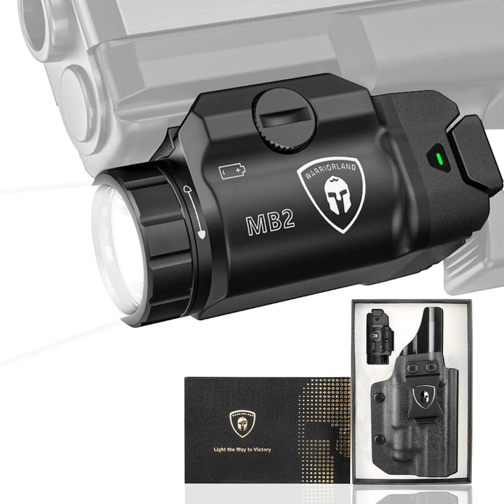 WARRIORLAND 500 Lumen White LED Tactical Light with P320 M18 Holster Combo - Compact Rail Mounted